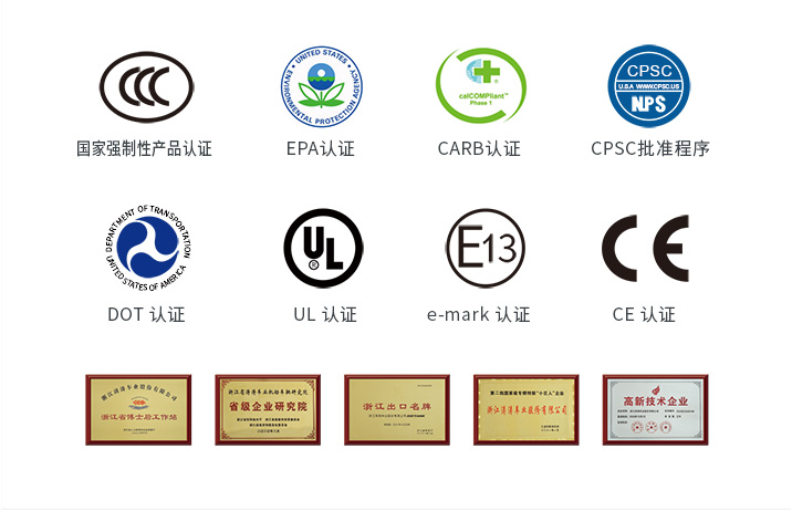 国家资质认证及企业声誉部分展示